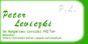 peter leviczki business card